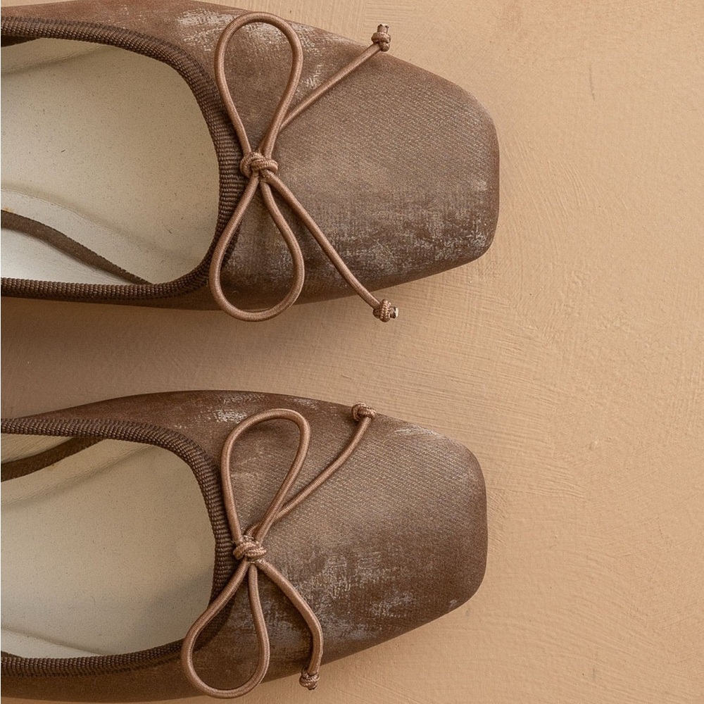 Suede Square Toe Ballet Flats - Oasis Society - Picture 3 of 4